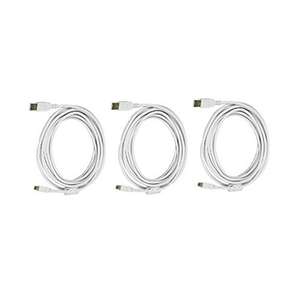 Gold Plated White 15 Feet CNE610764 C&E 5 PCS USB 2.0 A Male to Mini-B 5pin Male 28 OR 24AWG Cable with Ferrite Core 